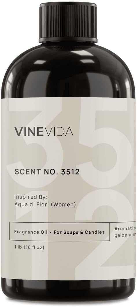 VINEVIDA Scent NO. 3512 Fragrance Oil - 16oz (1lb) - Inspired by: Aqua di Fiori (Women) Fragrance Oil for Candle Making - Made in USA Candle Scents Scents for Soap Making