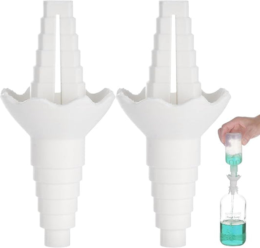 2 Pcs Multi-Tier Bottle Connector, Universal Emptying Kit, Fits 0.59-1.38 In Bottles, Prevents Waste, Best For Kitchen, Bath & Laundry