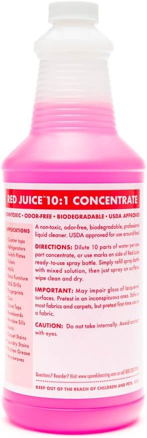 Speed Cleaning Red Juice All-Purpose, Heavy Duty Cleaner & Degreaser, Non-Toxic, Concentrated Formula. Comes with 16 oz. Mixing Bottle.