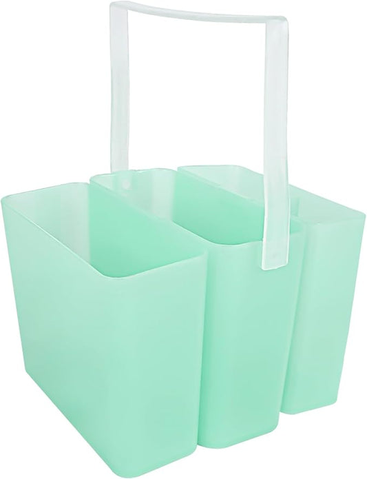 Brush Washing Bucket, Three-in-one Plastic Bucket Painting Brush Holder, Portable Detachable Multifunction Paint Brush Washing Bucket for Watercolor Outdoor Indoor Painting (Green)