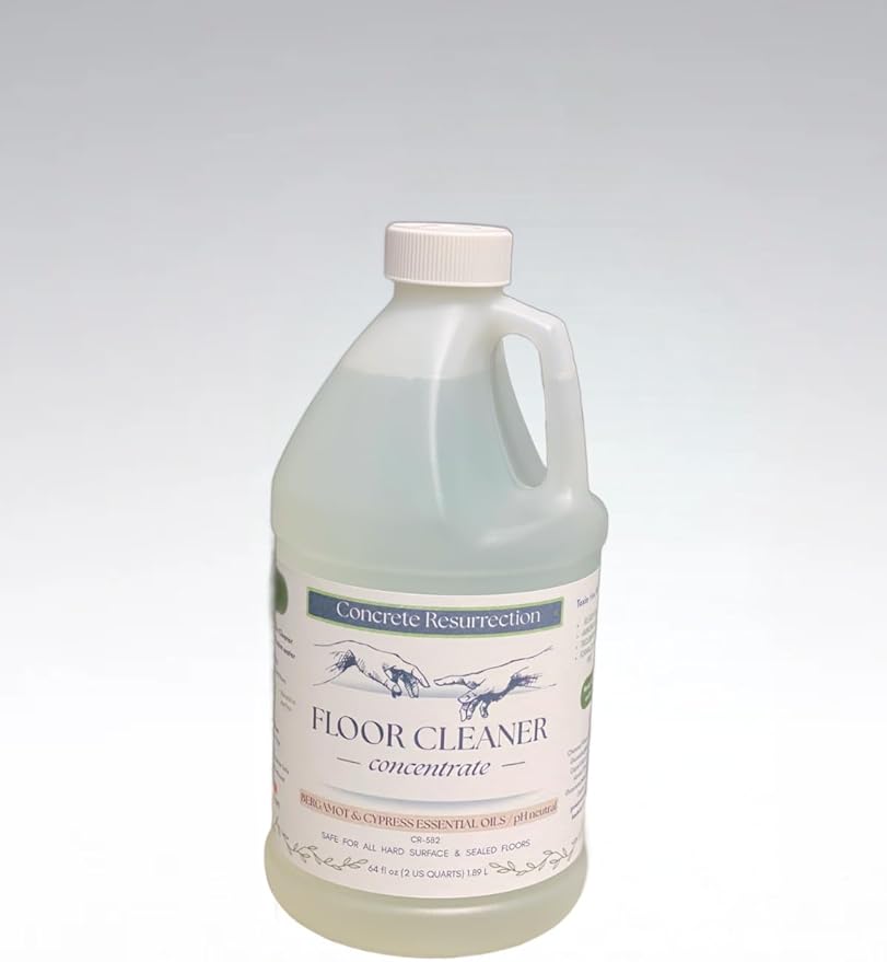 Clean Living Essentials Floor Cleaner – Multi-Surface, Non-Toxic, Plant-Based, pH Neutral, Family & Pet Friendly. Naturally scented for everyday clean. (Bergamot + Cypress)