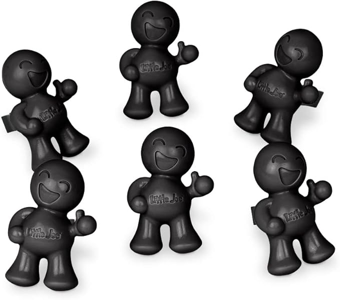 Little Joe 96405-6PK Black Velvet Scent Car Air Freshener Vent Clip, Fights Odors for up to 45 Days, Long-Lasting Freshness, Cute Car Odor Eliminator, Pack of 6