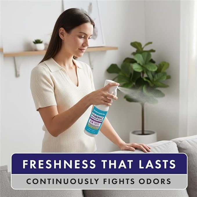 Fabric Spray Odor Eliminator For Home - Powerful, Natural Silver Ion Deodorizing Technology - Clothes, Furniture And Couch Deodorizer Odor Eliminator And Refresher Spray -16.9oz