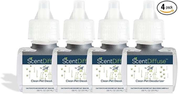 Scent Fill Clean Pet Plug in Air Freshener, 4 Scented Oil Refills