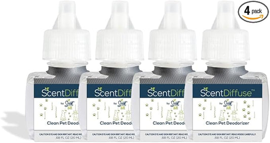 Scent Fill Clean Pet Plug in Air Freshener, 4 Scented Oil Refills