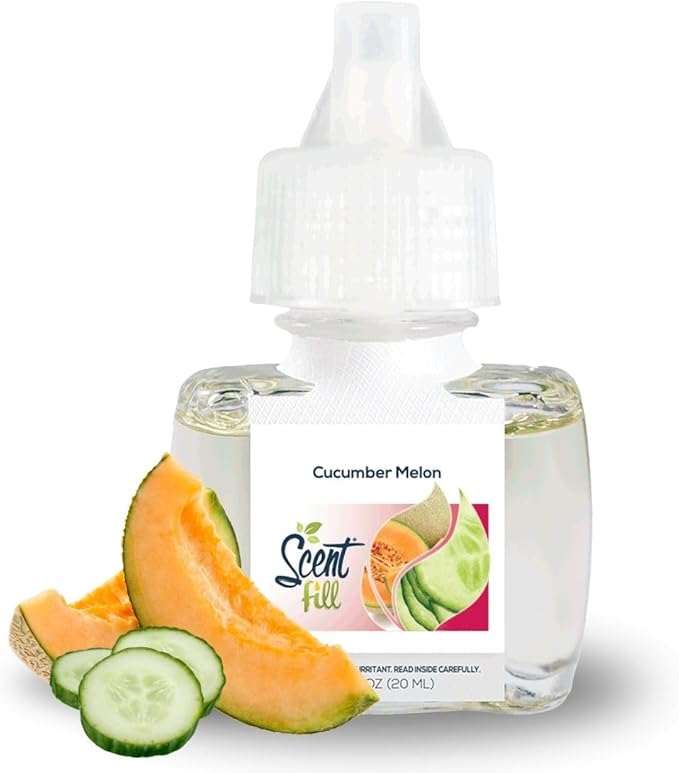 Scent Fill Cucumber Melon Plug in Air Freshener, Scented Oil Refills, 2 Refills + Diffuser
