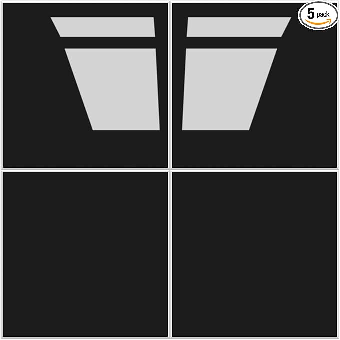 Peel and Stick Tiles for Kitchen Backsplash, New Upgrade Design 9" x9" SPC Square Marble Tiles, Glossy Black Premium Mosaic Tiles(5-Sheet)