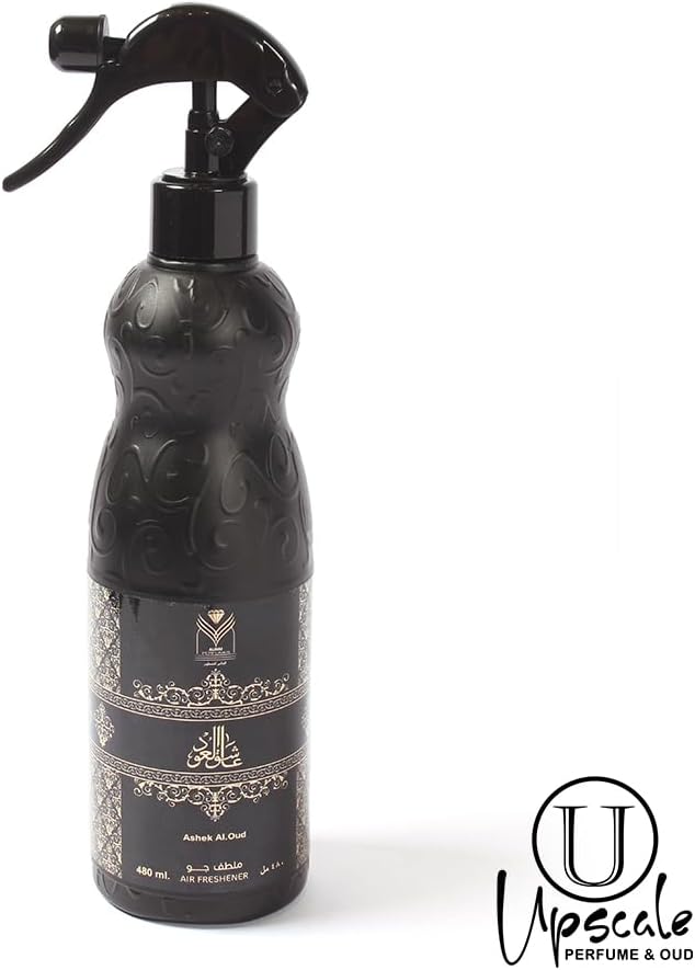 ††† Upscale Perfume & Oud co. Ashek Al.Oud Air Freshener - 480ML 16.9FL.OZ Fabric spray - Natural Aged Oud Scent - Odor Fighting Room Spray - long lasting Aroma for home