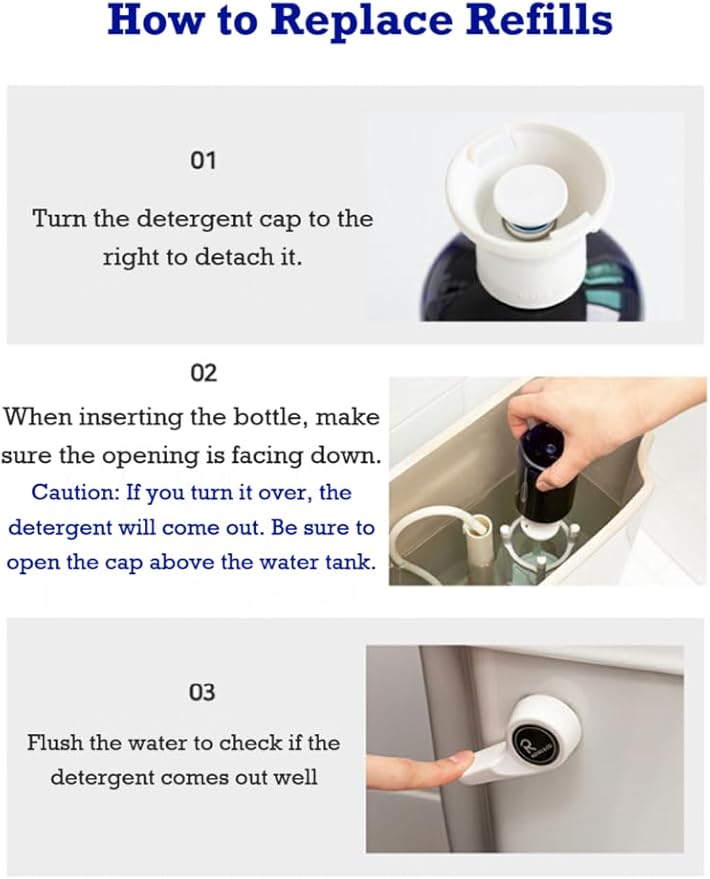 Automatic Toilet Tank Cleaner Liquid 500ml, (No Residue), (Lasts 7 Months), Heavy Duty Bathroom Cleaning Supplies, Hard Water Ring Remover, (Better Than Tablets)