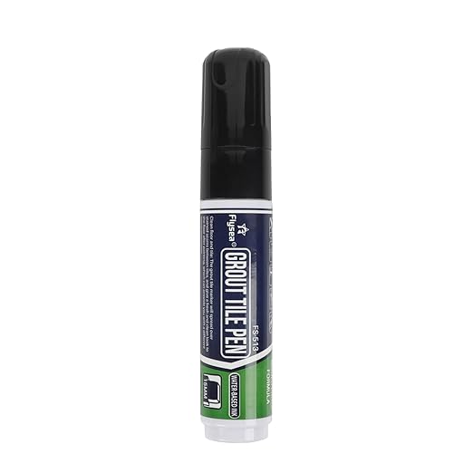 Grout Pen White Tile Paint Marker: Waterproof Grout Paint, Tile Colorant and Sealer Pen Floor Tile Seam Pen for Bathroom Kitchen Repair Color Tile Seam Pen ??15mm (Black, 1 Piece)