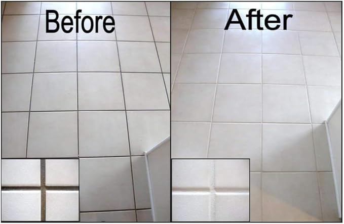 Mapei Grout Refresh Colorant and Sealer: Grout Paint and Sealant - 8 Ounce Bottle Bundle With Brush, Pure White