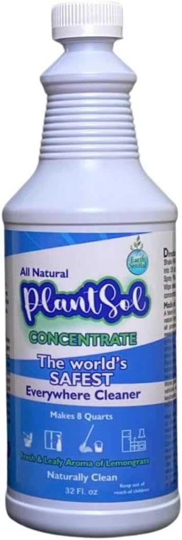 Plantsol 8X All Purpose Cleaner Concentrate, Light Citrus, 32oz Makes 8 Quarts, All-Natural, Plant-Based Multi-Surface Refill, Eco-Friendly & Non-Toxic