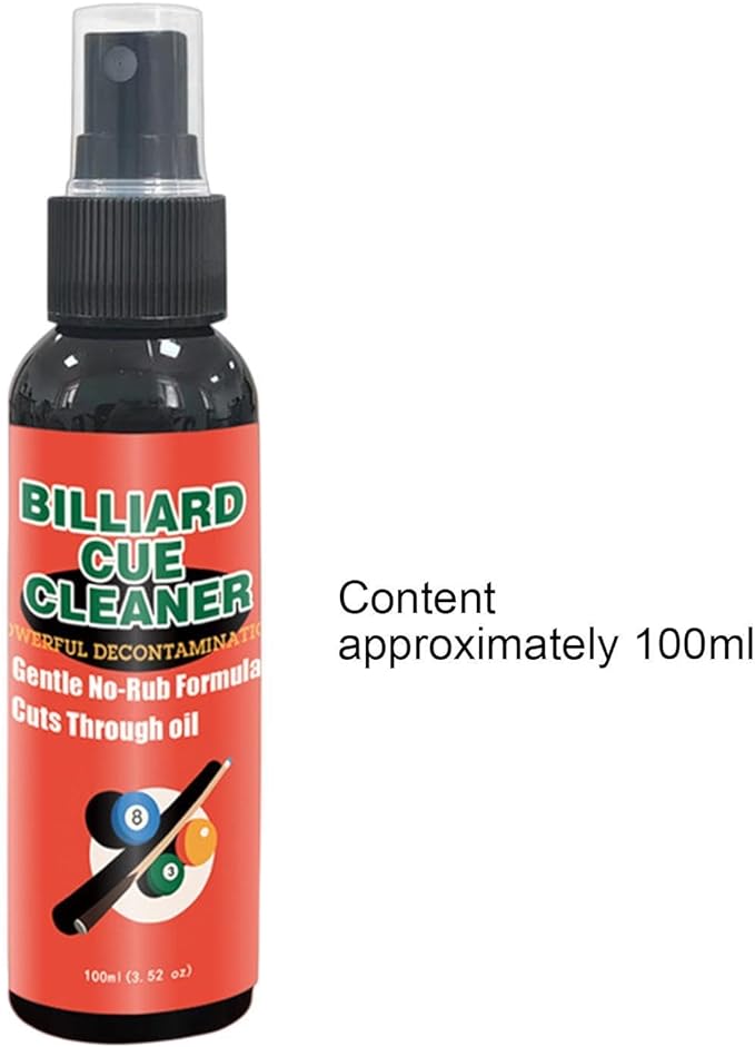 Billiard Cue Cleaner - 100ml Deep Cleaning Stain Remover, Portable Pool Cue Maintenance | for Players, Beginners, Enthusiasts at Home, Club, Daily Use, Travel, or Party Accessories