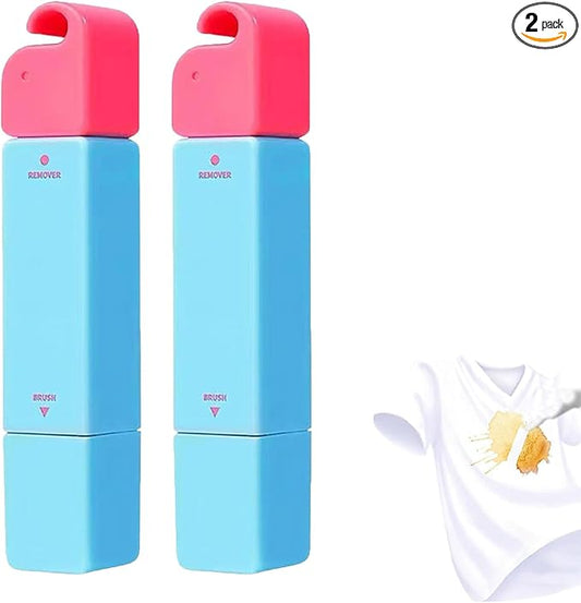 Portable Instant Stain Remover Pen,3-Second Stain Remover Pen for Clothes,Water Free Clean,Double Head Instant Treater Sticks With Lanyard,Travel & Pocket-Sized (2, Blue)