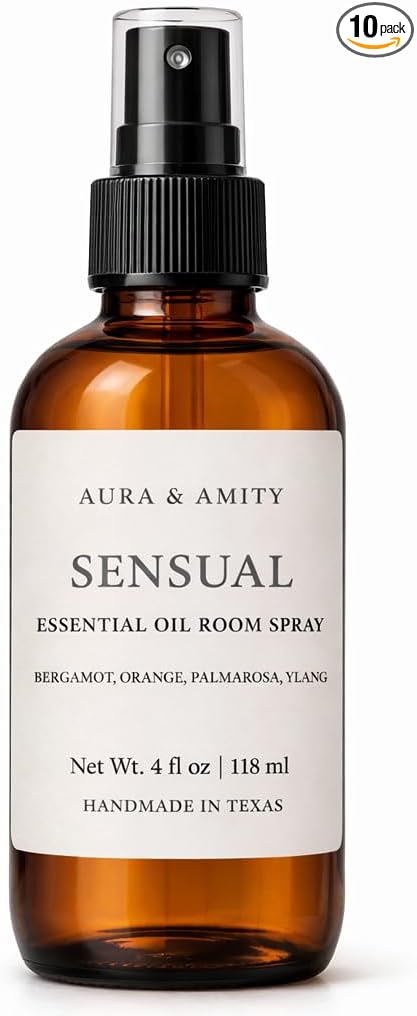 Aura & Amity Premium Room & Linen Spray – Handmade Luxury Fabric & Home Fragrance Mist, Long-Lasting & Eco-Friendly (Sensual)