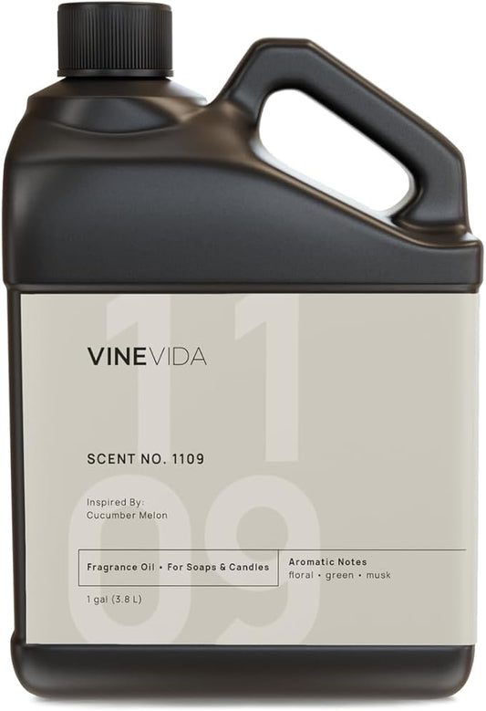VINEVIDA [128oz] Cucumber Melon Fragrance Oil for Candle and Soap Making - Made in USA Natural Scents