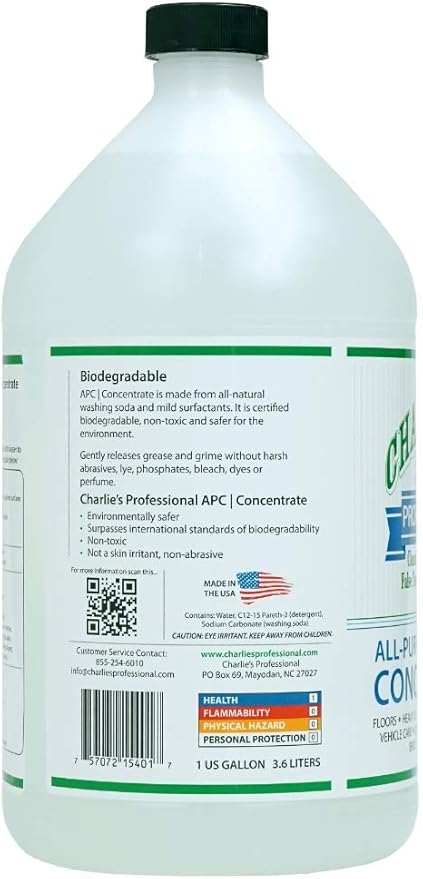 CHARLIE'S PROFESSIONAL Biodegradable Non-Toxic All Purpose Cleaner Concentrate, 1 Gallon