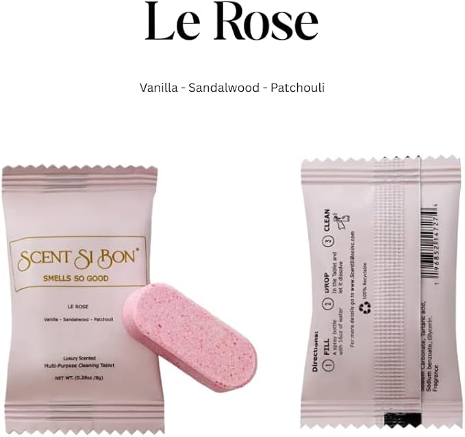 L'Ombre Luxury Scented Multi-Purpose Cleaning Tablets, 4 Count, Makes 4 x 16oz Bottles, Inspired By Iconic Perfumes