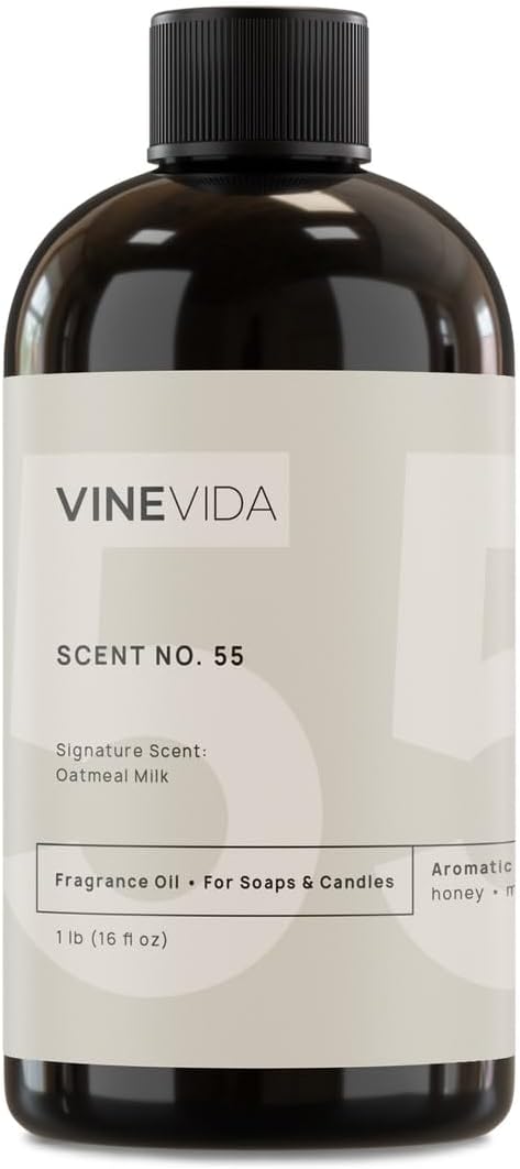 VINEVIDA [16oz] Oatmeal Milk Fragrance Oil for Candle Making Scents Soap, Perfume Oils, Soy Candles, Home Diffusers, Bath Scent Bomb, Linen Spray, Lotions, Car Freshies, ARTS-FOBP-OAT-MILK-16