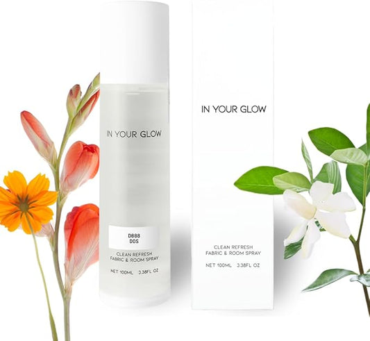 In Your Glow Fabric & Room Mist Spray– Long-Lasting Clean Scent, Unisex Luxury Fragrance & Odor Eliminator, 100ml- D008 DOS