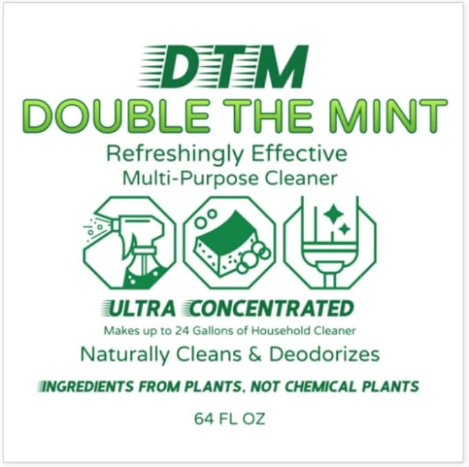 Naeterra Double the Mint Ultra Concentrated Multi-Purpose Cleaner – 64oz All-Natural, Powerful & Refreshing Household Cleaning Solution Renders up to 24 Gallons of multi purpose cleaner