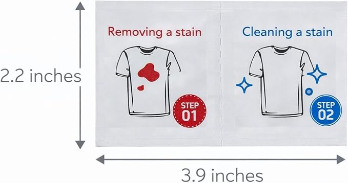 2-in-1 Portable Stain Remover Bundle, 3 Count - Dual Step Stain Removal Wipes (10 Sets x 2) + On-The-Go Solid Stain Cleaning Stick Pen (1 Pack), Instant Spot Cleaner for Food, Coffee & Sauce Stains
