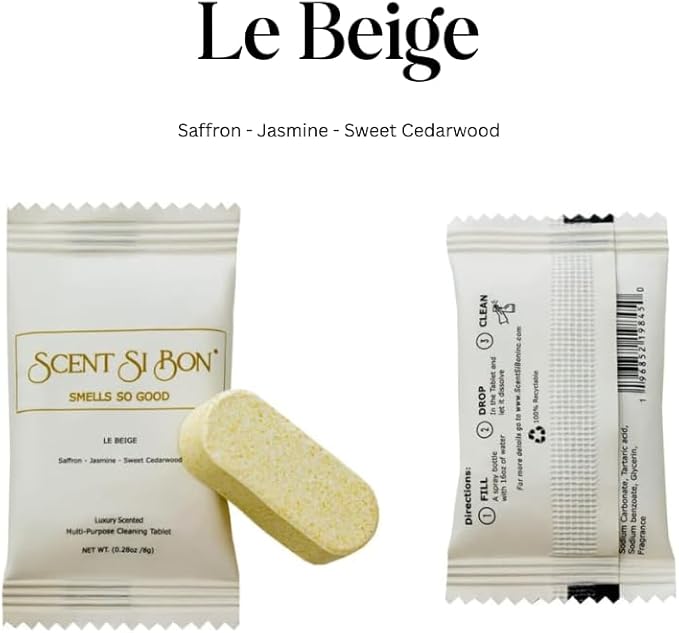 L'Ombre Luxury Scented Multi-Purpose Cleaning Tablets, 4 Count, Makes 4 x 16oz Bottles, Inspired By Iconic Perfumes