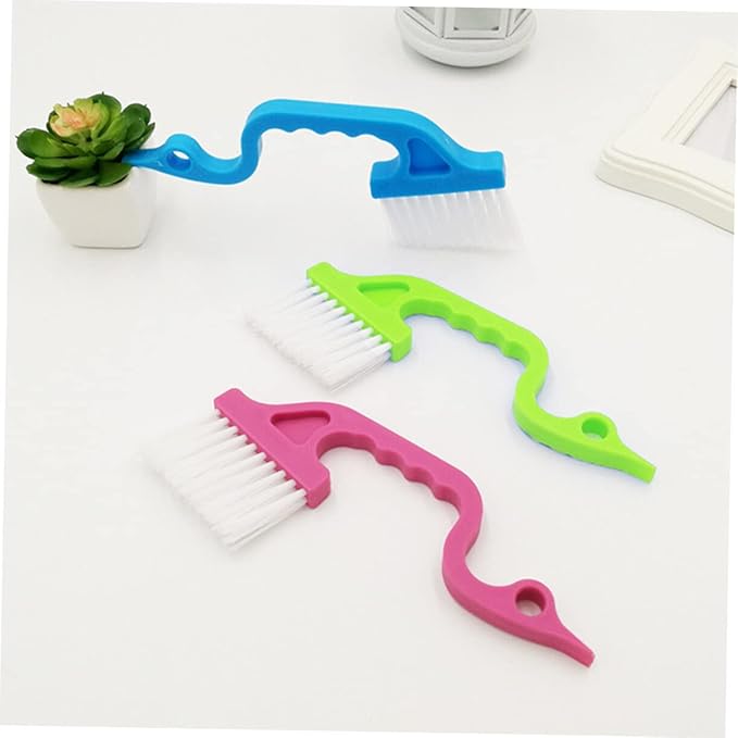 LIFKOME Hand Held Brush for Cleaning Scrubbing Brush for Grout for Bathroom Kitchen Shower