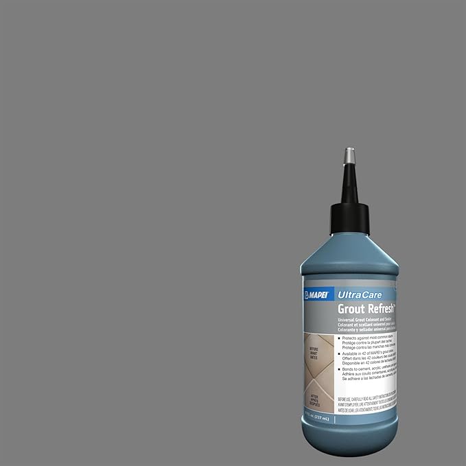MAPEI UltraCare Grout Refresh, Universal Grout Colorant & Sealer, 8 oz Bottle – Easy Grout Restoration & Protection, 5019 Pearl Gray
