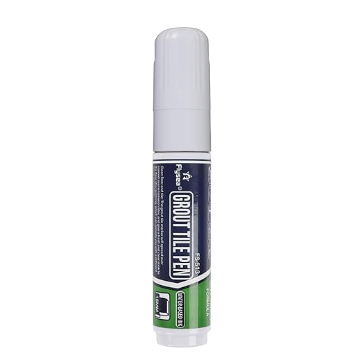 Grout Pen White Tile Paint Marker: Waterproof Grout Paint, Tile Colorant and Sealer Pen Floor Tile Seam Pen for Bathroom Kitchen Repair Color Tile Seam Pen ??15mm (White, 1 Piece)