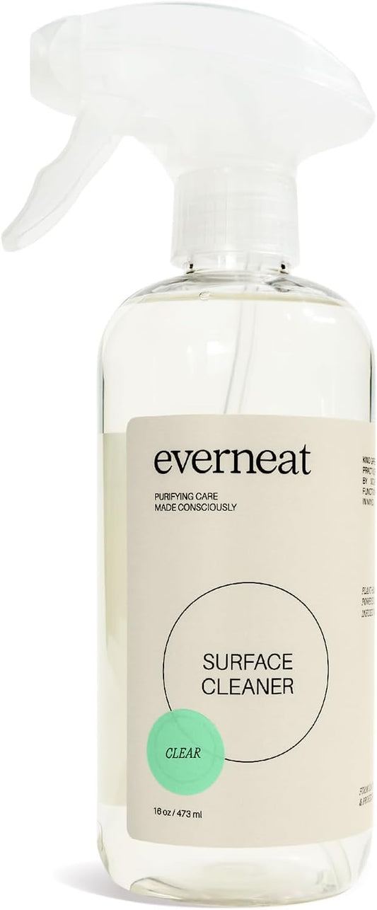 Everneat Probiotic Surface Cleaner Concentrate – Cleans for Days, Refillable, Non-Toxic | Plastic Spray Bottle | Unscented | 1 oz (Just Add Water)
