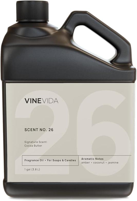 VINEVIDA [128oz] Cocoa Butter Fragrance Oil for Candle and Soap Making - Made in USA Natural Scents