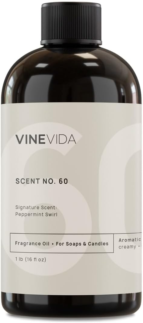 VINEVIDA [16oz] Peppermint Swirl Fragrance Oil for Candle Making and Soap Making - Premium Candle Scents for Soy Candles