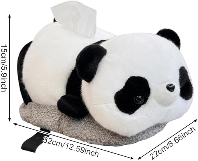 Cartoon Tissue Box Cover Plush Tissue Box Holder Decorative Napkin Dispenser with Bamboo Charcoal Air Purifying Bag for Car Home
