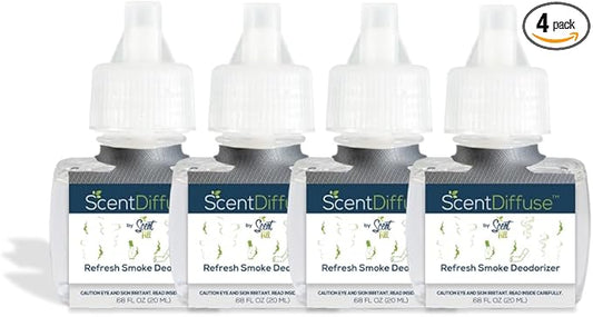Scent Fill Refresh Smoke Deodorizer Plug in Air Freshener, 4 Scented Oil Refills