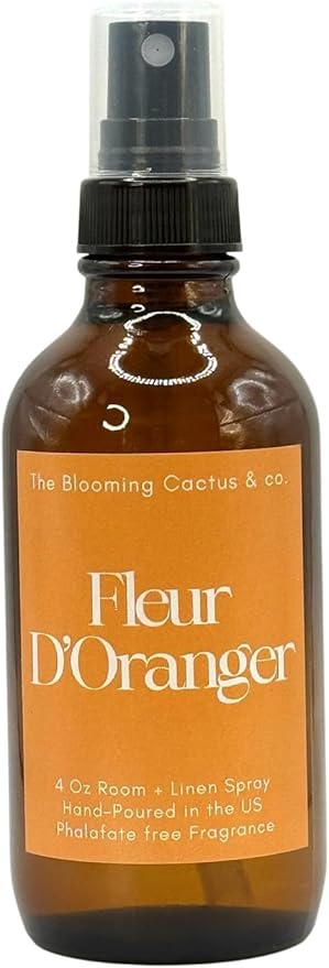 The Blooming Cactus & Co. Home | Linen | Room Spray - Air Freshener - Odor Eliminator - Car Air Freshener - Fabric Refresher - Mist Hand Poured - Made in USA – (Fleur D'Oranger)