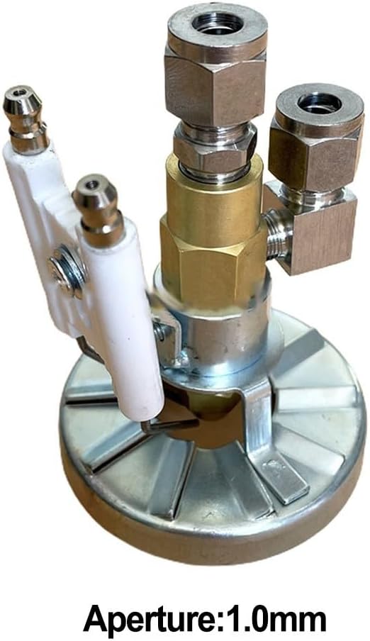 Air Atomizing Spray Nozzle Kit for Waste Oil Burner with Multiple Hole Sizes 0.5-2.0MM Brass Aluminum Construction(1.0mm)