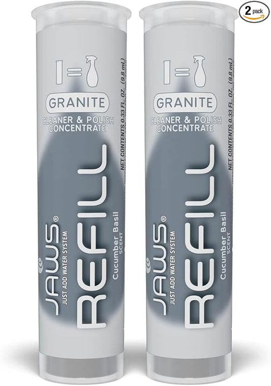 JAWS Granite Cleaner & Polish Refill Pack. Includes 2 Refill Pods. Refillable Cleaning Supplies.