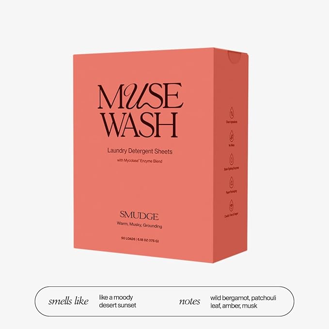 Laundry Detergent Sheets | Enzyme-Powered, Vegan, Paraben-Free | Luxury Scents | Plastic-Free, Eco-Friendly, Travel-Friendly Packaging (100 Loads - 2 Boxes, SMUDGE)