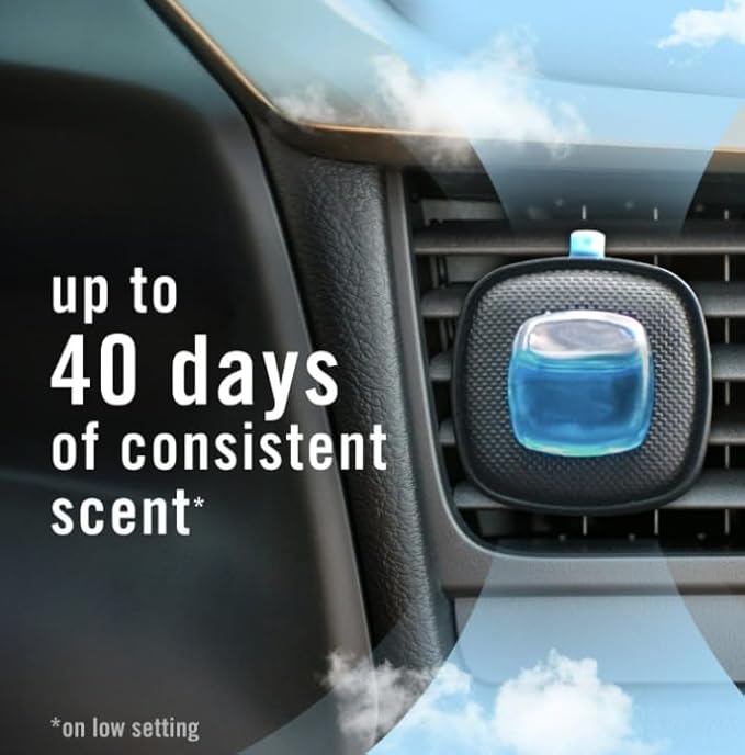 Feb-reze AUTO Car Vent Clip Air Freshener, Sandalwood Scent, 40-Day Lasting Fragrance with Steady Release Technology, 0.07 fl oz, 2 Count