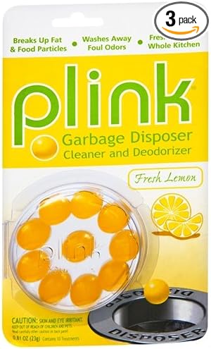 Plink Garbage Disposal Cleaner & Deodorizer, Fresh Lemon 0.08 oz(Pack of 3)