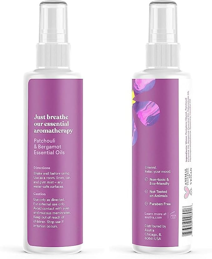 ASUTRA Multi-Use Essential Oil Aromatherapy Spray (3 Scent Variety Pack), 4 fl oz Each – Mist for Face, Body, Rooms & Linens – Car, Fabric, and Bathroom Freshener