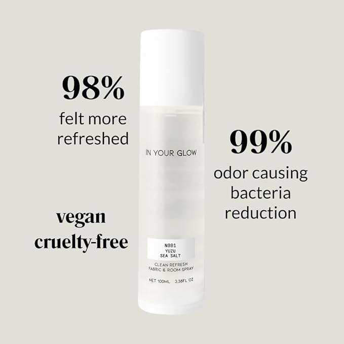 In Your Glow Fabric & Room Mist Spray– Long-Lasting Clean Scent, Unisex Luxury Fragrance & Odor Eliminator, 100ml- N001 YUZU SEA SALT