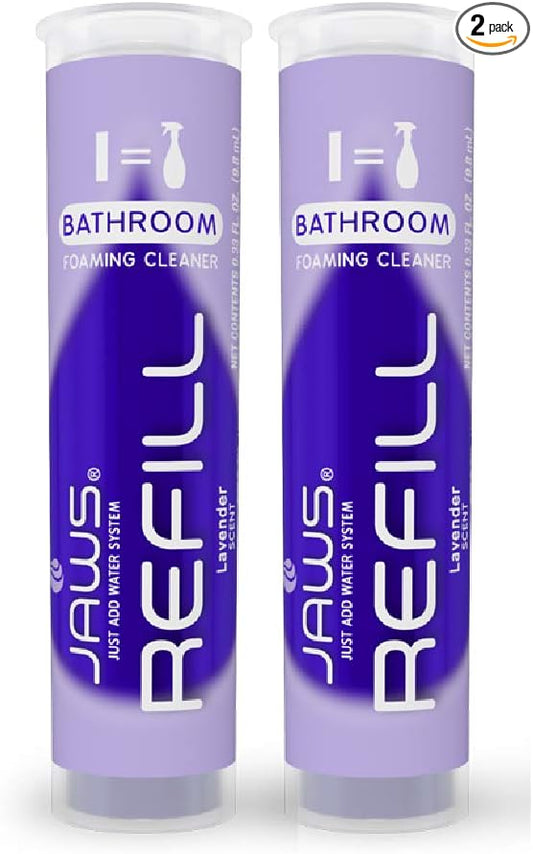 JAWS Foaming Bathroom Cleaner Refill Pack. Includes 2 Refill Pods. Refillable Cleaning Supplies.