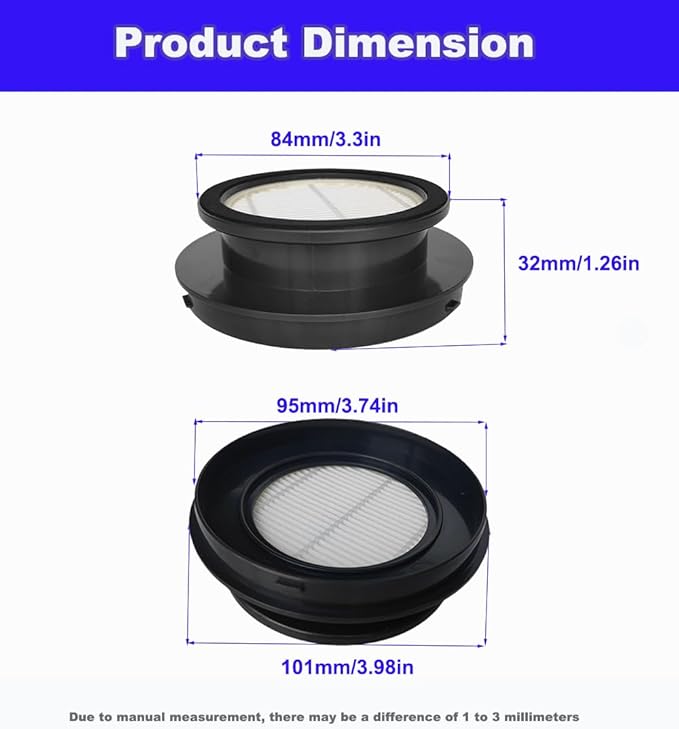 6packs X7A Vacuums HEPA Replacements Filter Compatible with SunSare X7A Pro Cordless Vacuum Cleaner, Fits for Fieety V7 Filters for Ultenic U15 U16 / U16 Flex Cordless Stick Vacuum Filter Parts