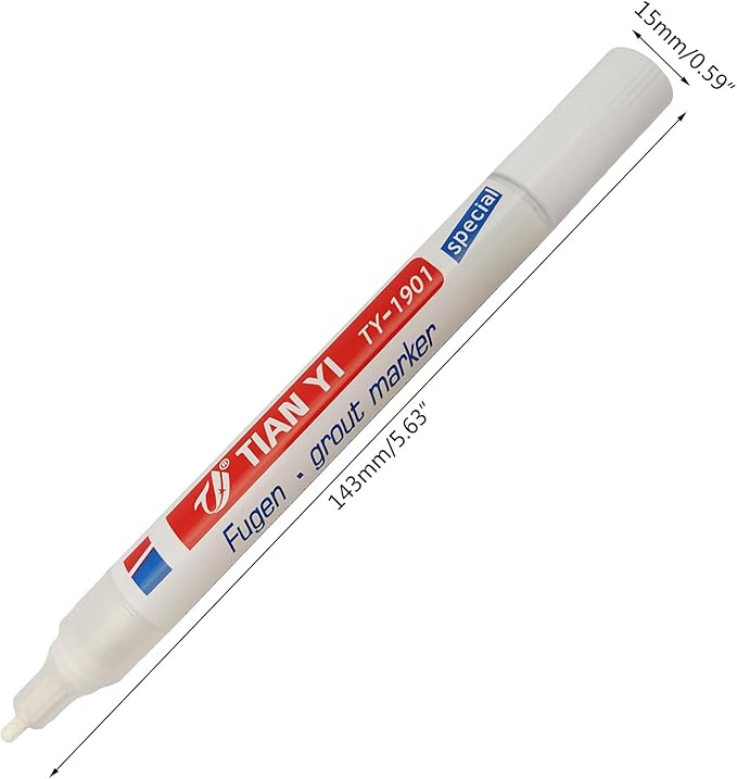 Tile Grout Paint Marker Waterproof Tile Grout Colorant and Sealer Pen for Cleaner Looking Floor with Extra-Tip, White