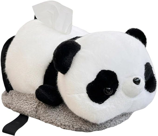 Plush Tissue Box Holder Cartoon Tissue Box Cover Decorative Tissue Holder Napkin Dispenser with Bamboo Charcoal Air Purifying Bag Design for Car Home