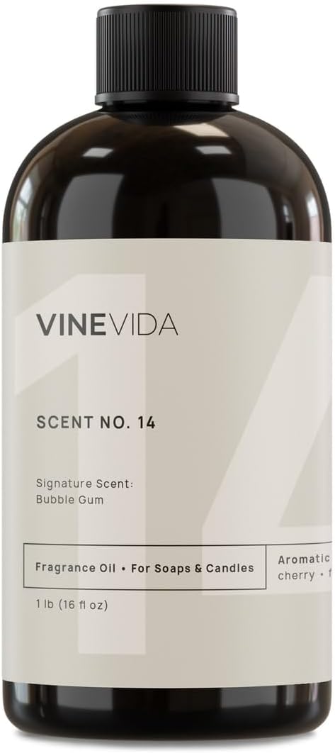 VINEVIDA [16oz] Bubble Gum Fragrance Oil for Candle Making Scents for Soap Making, Perfume Oils, Soy Candles, Bath Bombs, Slime, Car Freshies, Reed Diffusers, Room Spray, Laundry ARTS-FOBP-BUB-GUM-16