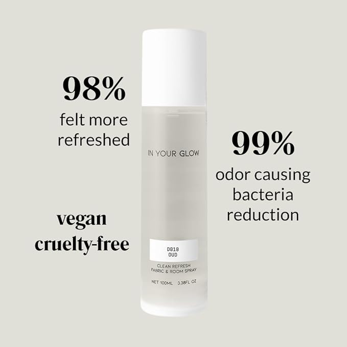 In Your Glow D010 OUD – Long-Lasting Clean Fabric & Room Mist Spray 100ml | Unisex Luxury Fragrance Spray & Odor Eliminator