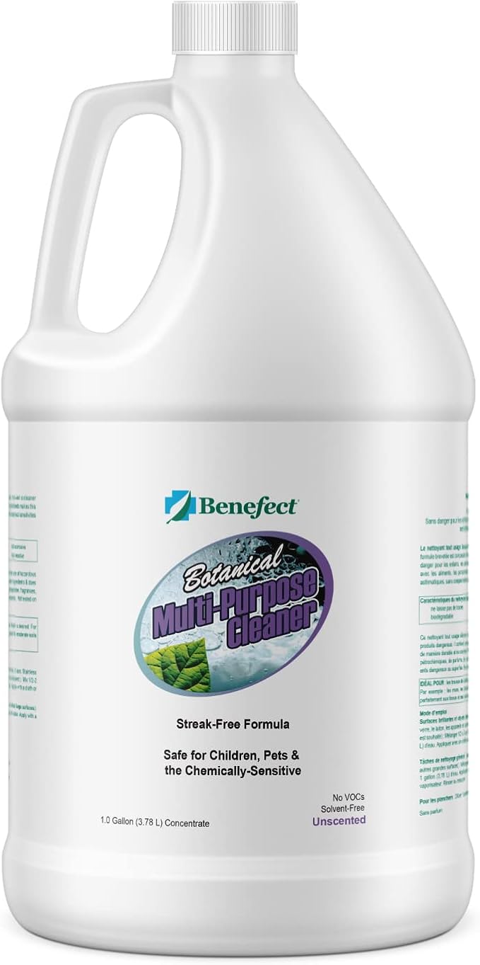 BENEFECT Botanical Multi-Purpose Cleaner, 1 Gallon, Unscented, Safe for Children, Pets, and the Chemically Sensitive, Made with Botanical Ingredients